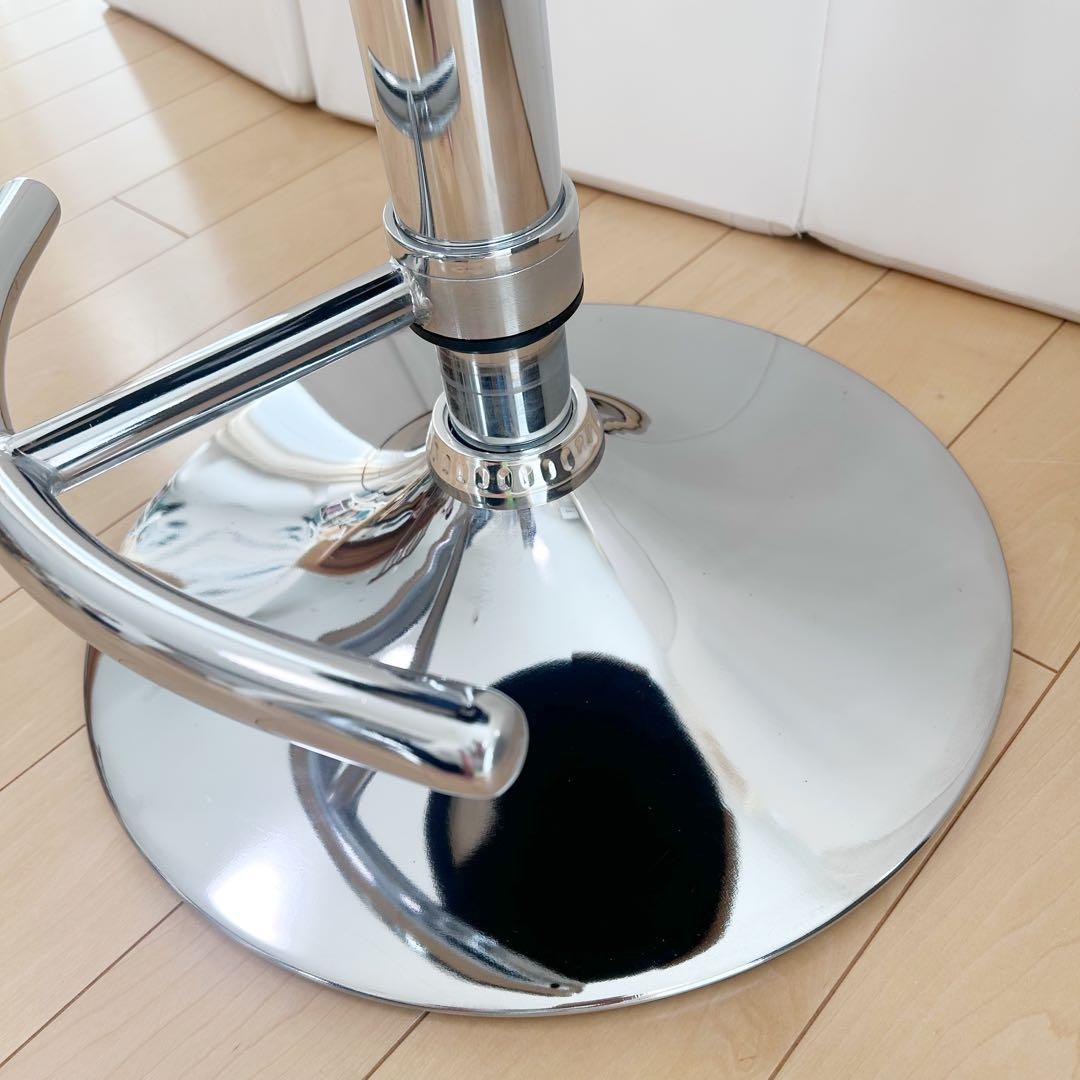 ウォールナット突板　昇降チェア　カウンターチェア　バーチェア　昇降回転式アーム