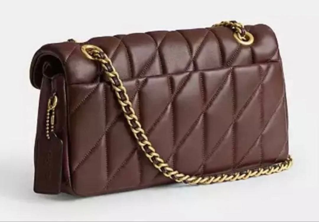 【新品】COACH タビー ショルダー バッグ 26キルティングメープルブラウン