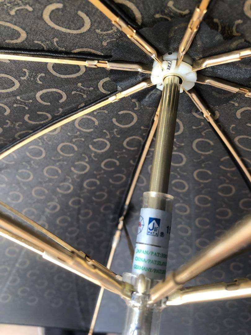 CELINE セリーヌ 日傘Cマカダム　トリオンフ総柄　黒