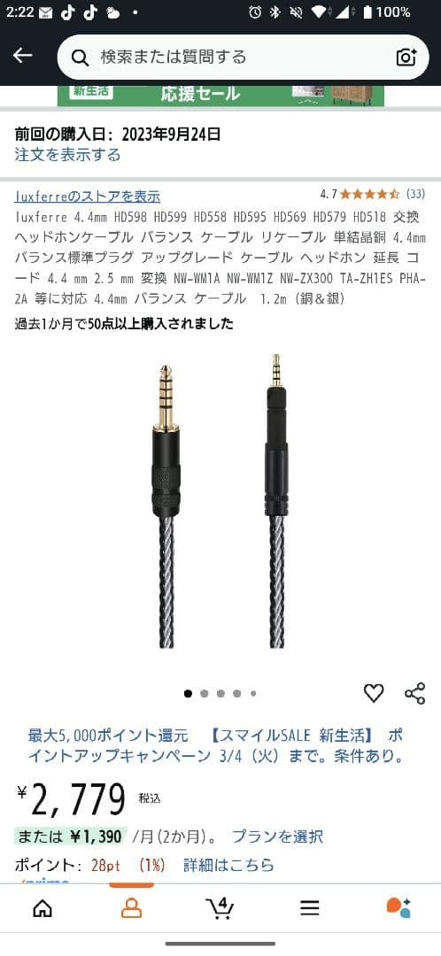 HD599 ＆ハイレゾ対応 USB DAC & 4.4mmバランスケーブル付き