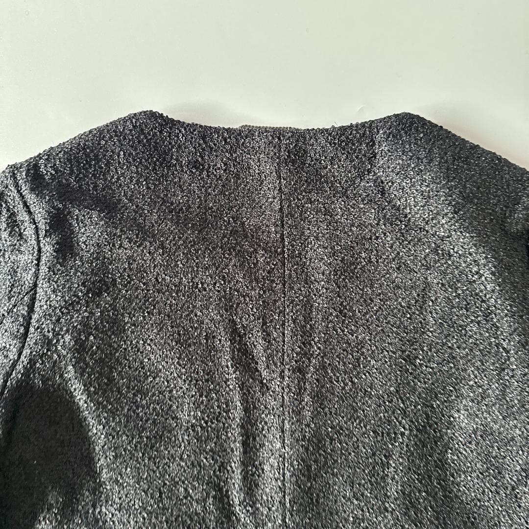 ADORE アドーア ノーカラージャケット ビジュー ツイード 黒　フォーマル