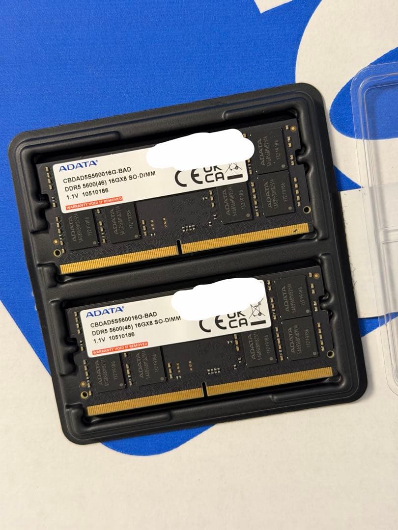 DDR5 SODIMM 5600MHz ノート用 16GB x2 = 32GB