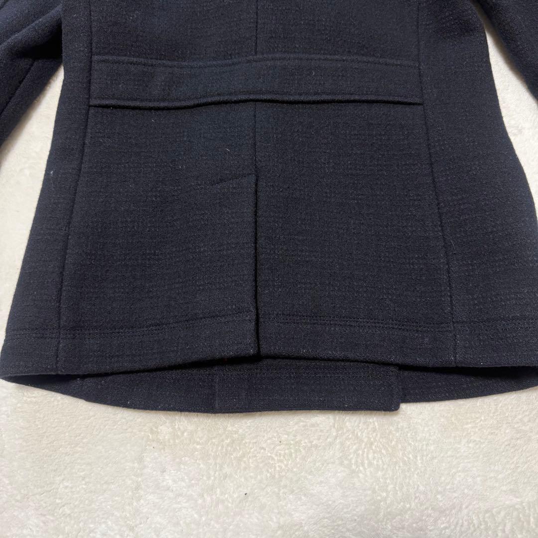 美品　バーバリーブラックレーベル　ピーコート ネイビー ラムウール