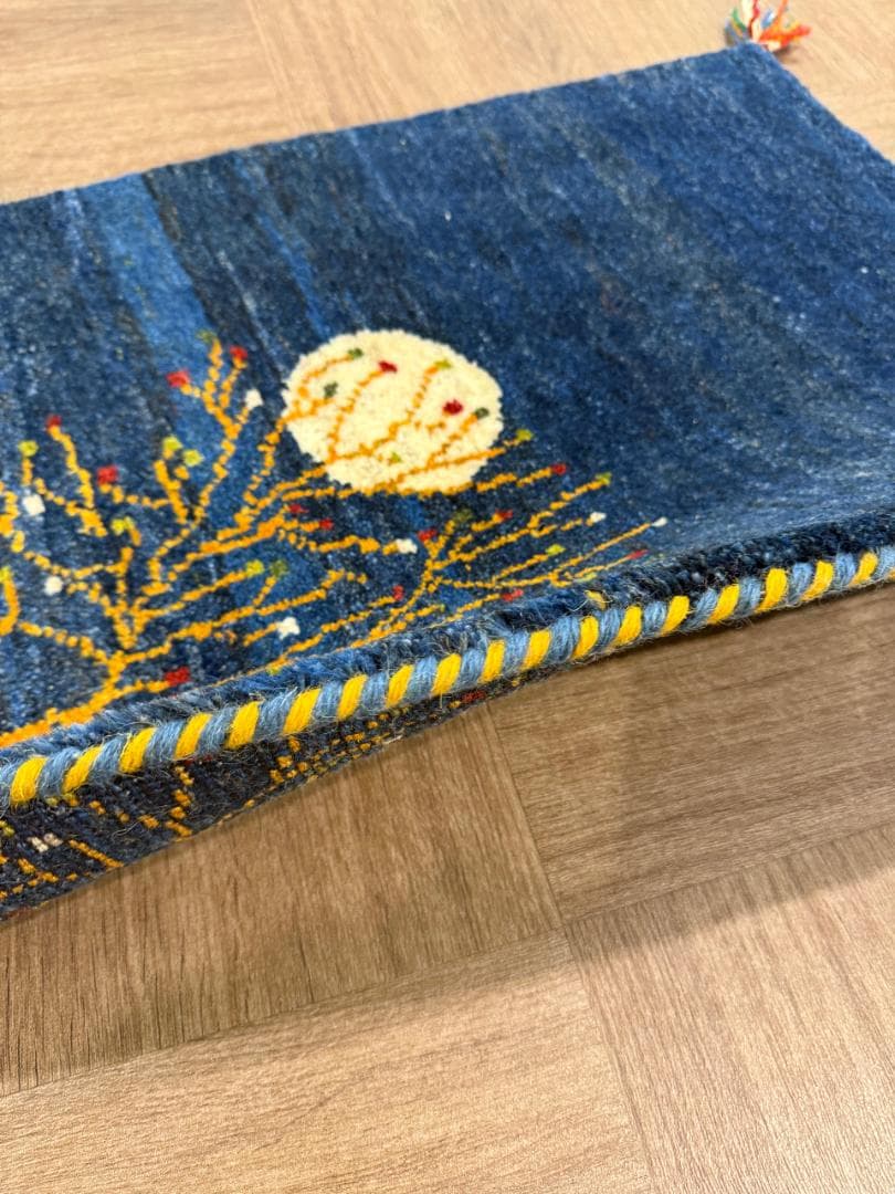 ギャッベ 82x51cm ペルシャ絨毯 手織り ギャベ 玄関マットラグ 絨毯