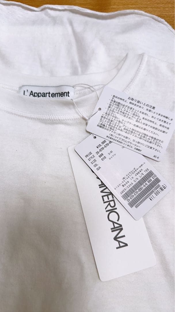 アメリカーナ CREWNECK LONG SLEEVE TEE タグ付き