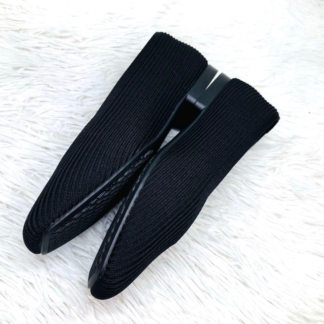 【極美品】VIVAIA 22.5㌢スクエアトゥフラットシューズ　ビバイアVライン