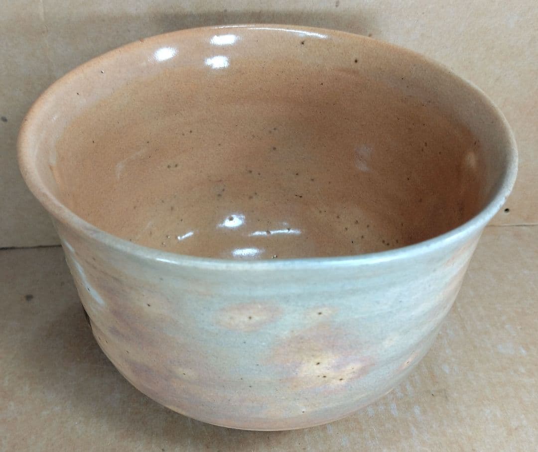 野々村仁清 御本写立鶴茶碗 二世黒田陶々庵識箱 最明庵蔵印 細野燕台所持 仁清銘