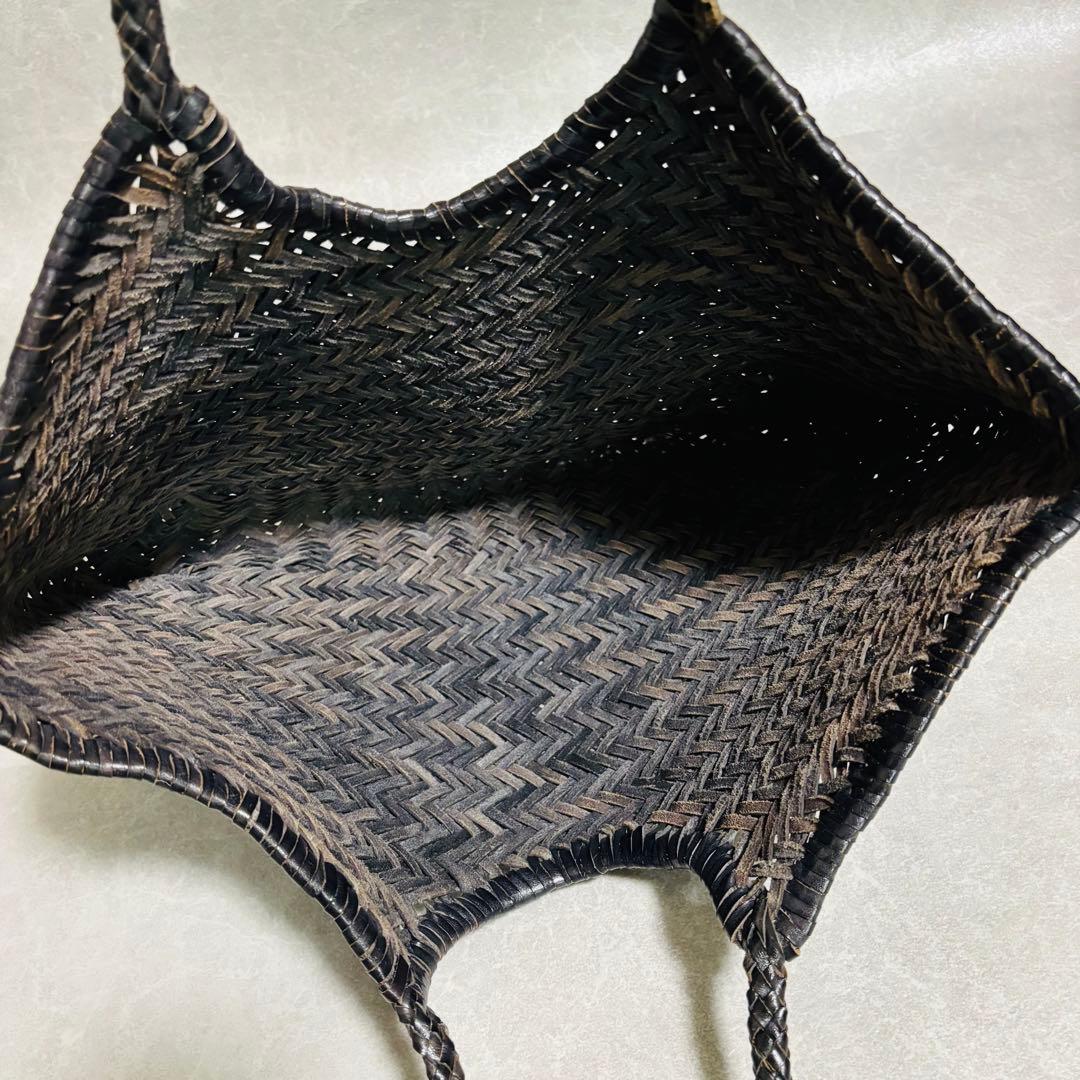 本革｜編込み ダークブラウン 大 ショルダーバッグ おでかけ 帰省 旅行 レザー