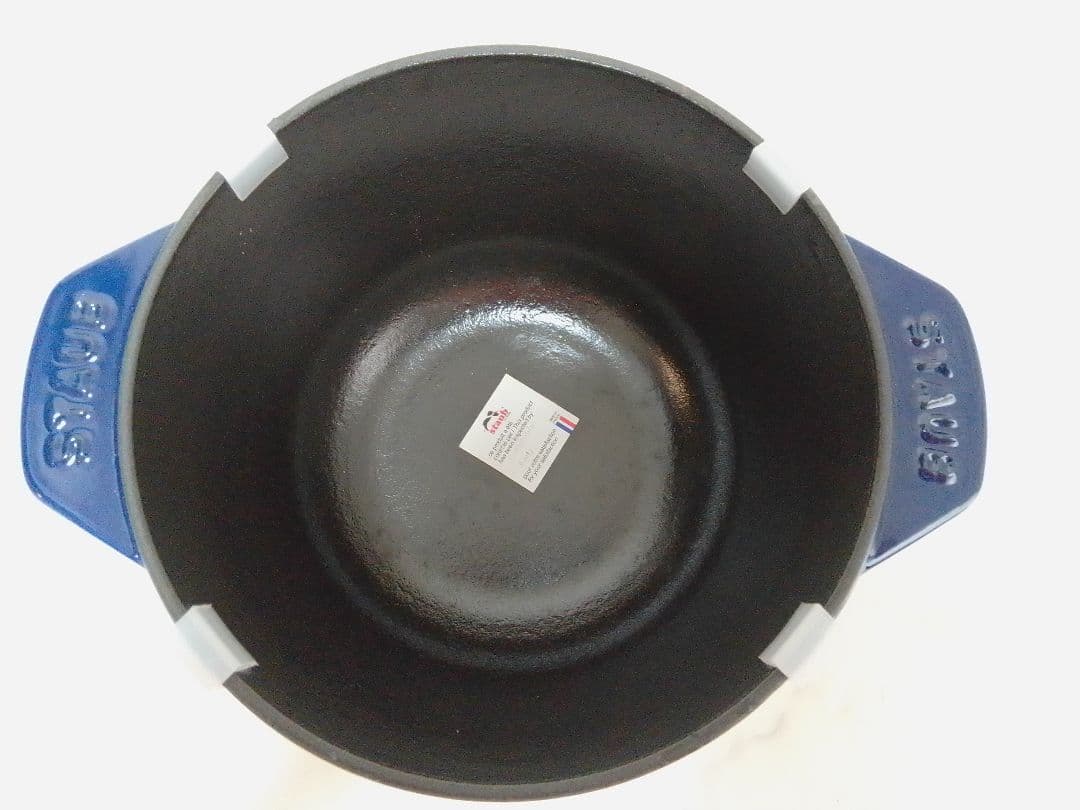 未使用 STAUB ストウブ 16cm GOHAN ゴハン М ブルー 鍋敷き付