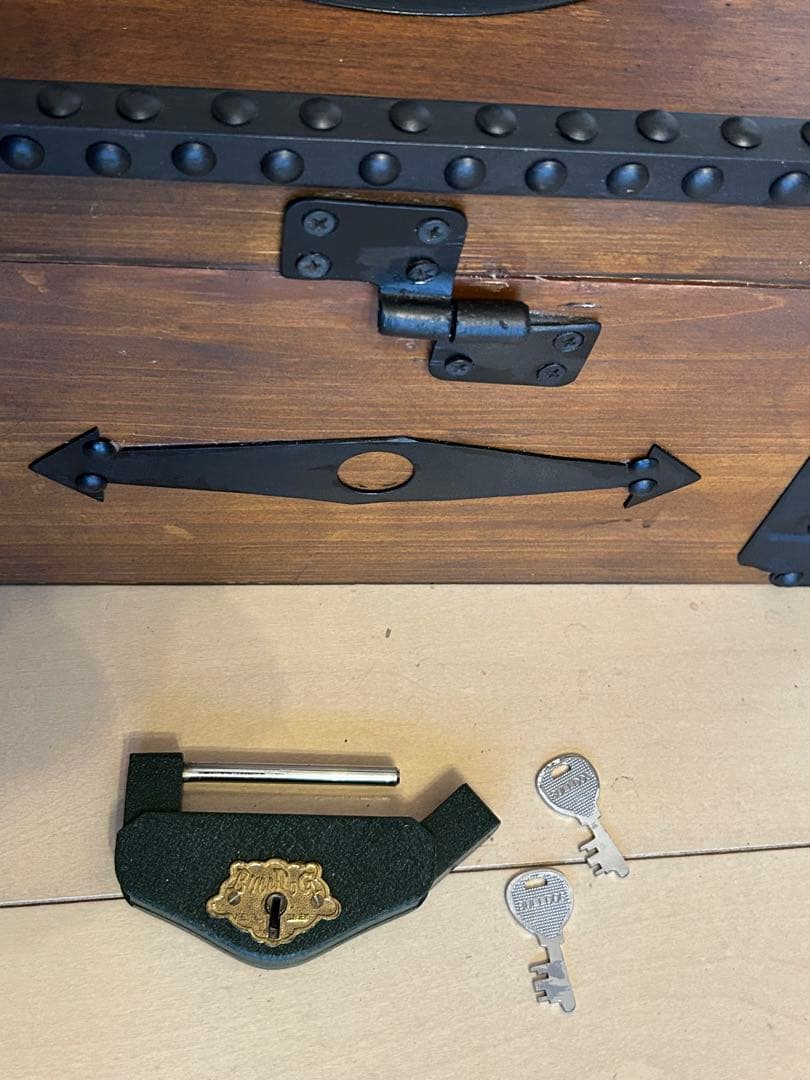 アンティーク調　銭箱　カラクリ二重底