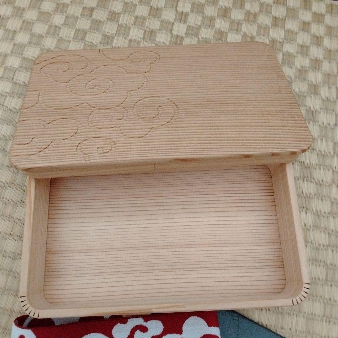 新品未使用品　高級　箱屋常吉　日本杉　弁当箱　セット　和柄　日本　木製