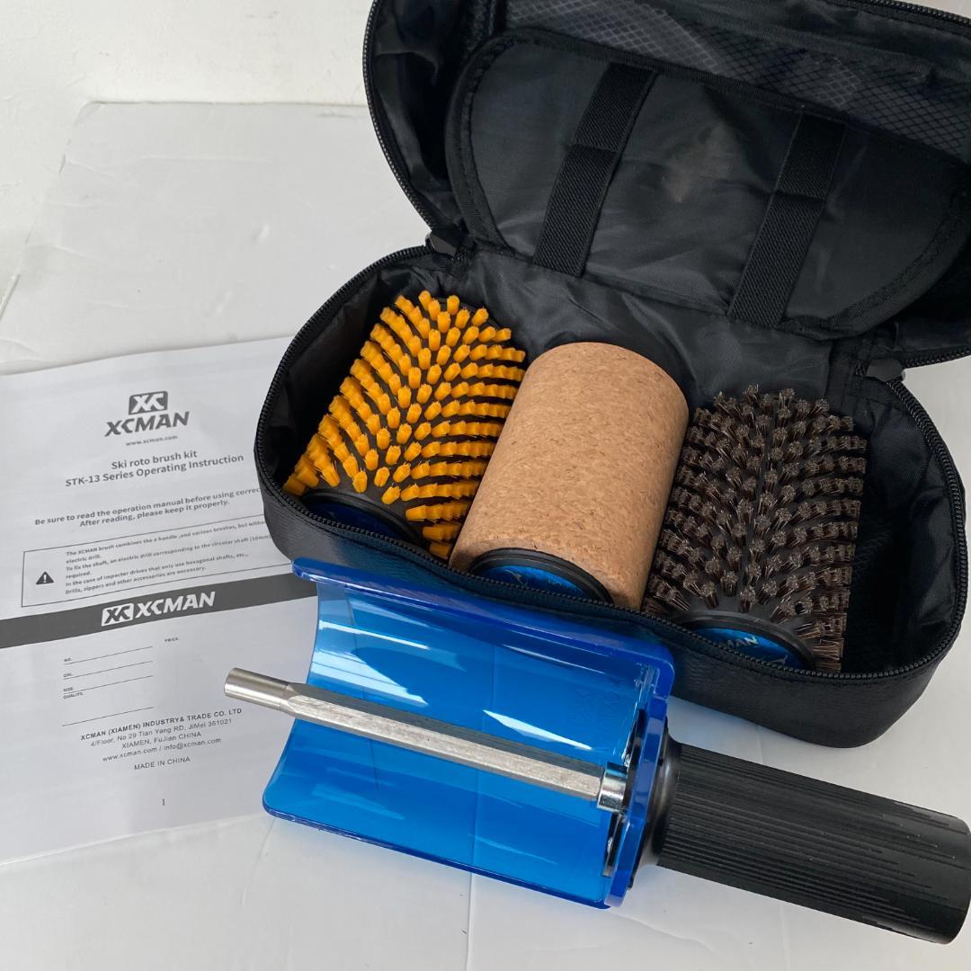 XCMAN ロトブラシ3点セット（コルク・ブロンズ・ナイロン・ハンドル付）