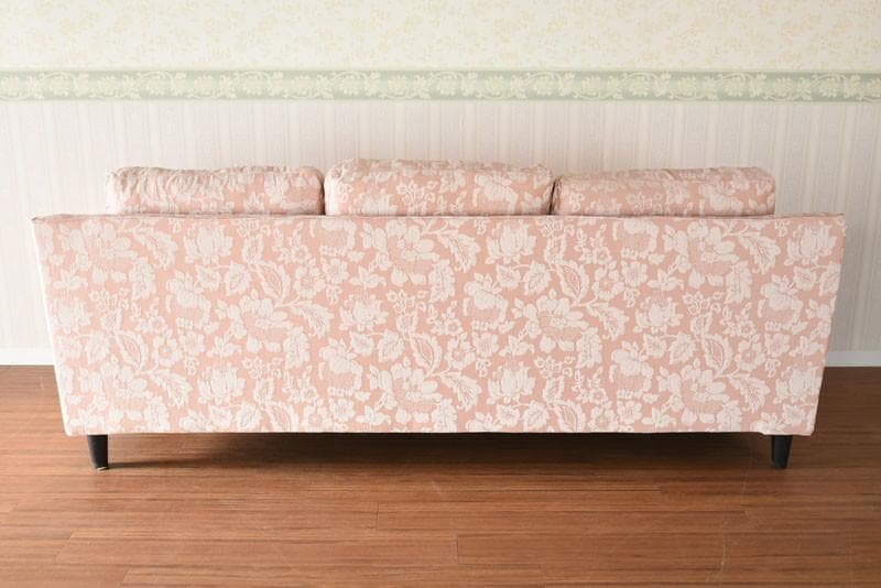 フラワーピンク 3WAYカウチソファー オットマン付　ピンクｘ白の花柄　３人掛け