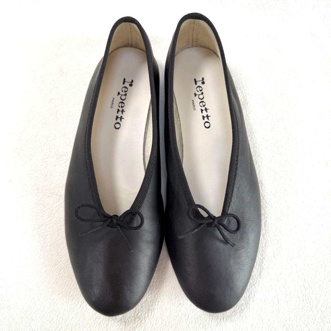 極美品・箱付✨レペット リルー バレエフラット レザー ブラック 37