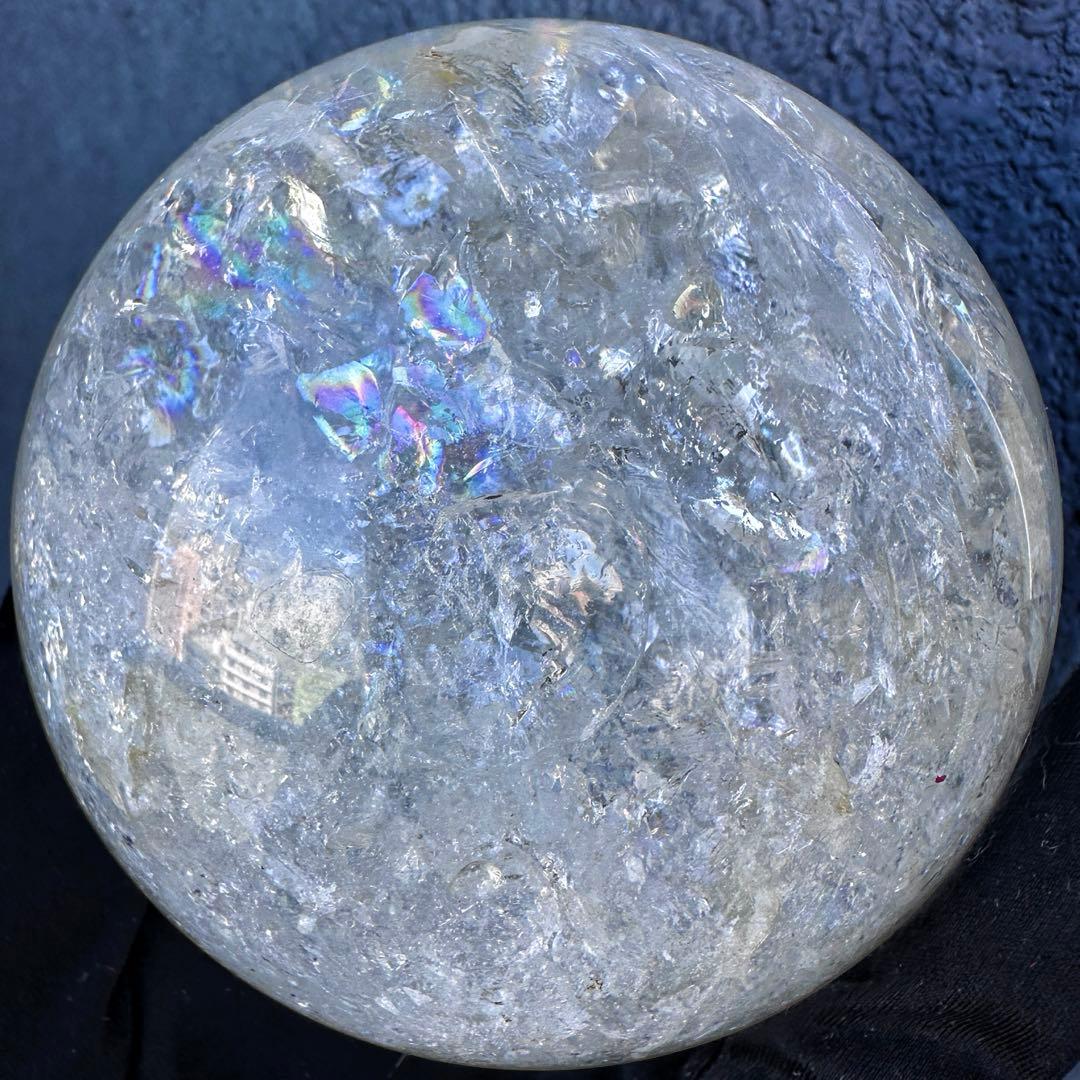 爆レア❗️アゼツライト☆レインボー☆ヒマラヤ水晶 丸玉☆虹☆パワー浄化A1561