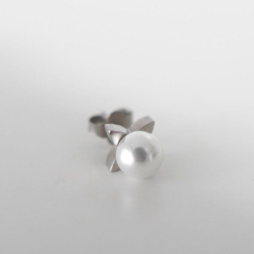 【超美品・希少】ルイヴィトン　メンズ　ピアス　モノグラム　パール　セット３