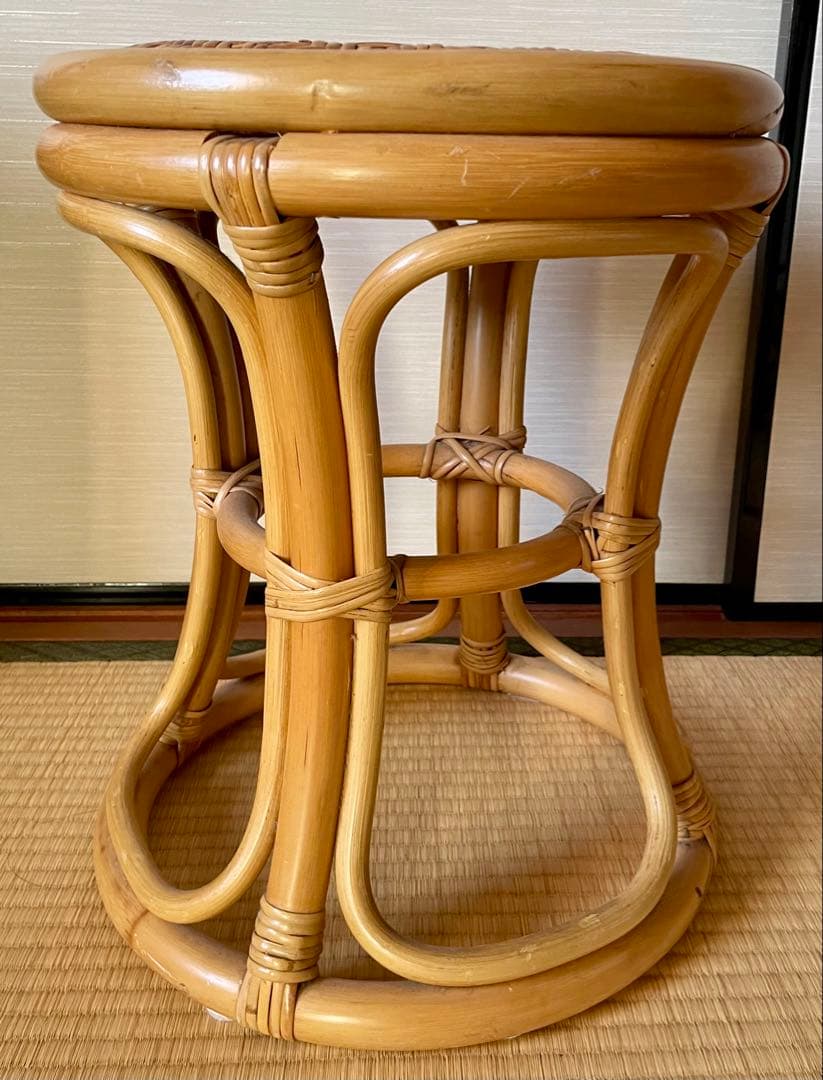 ラタン　鏡台　籐家具　レトロ　アンティーク