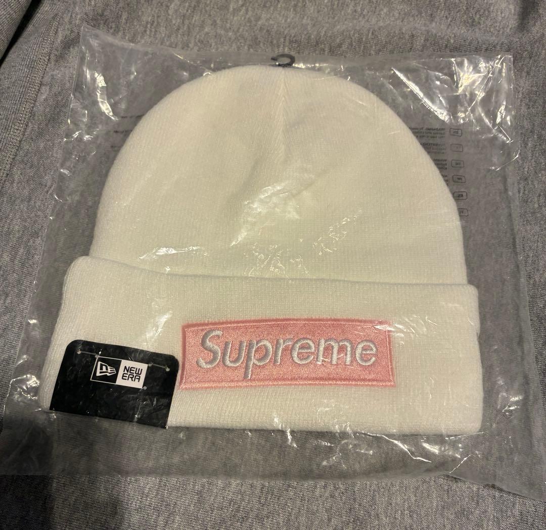 Supreme New Era Box Logo Beanie ホワイト　白