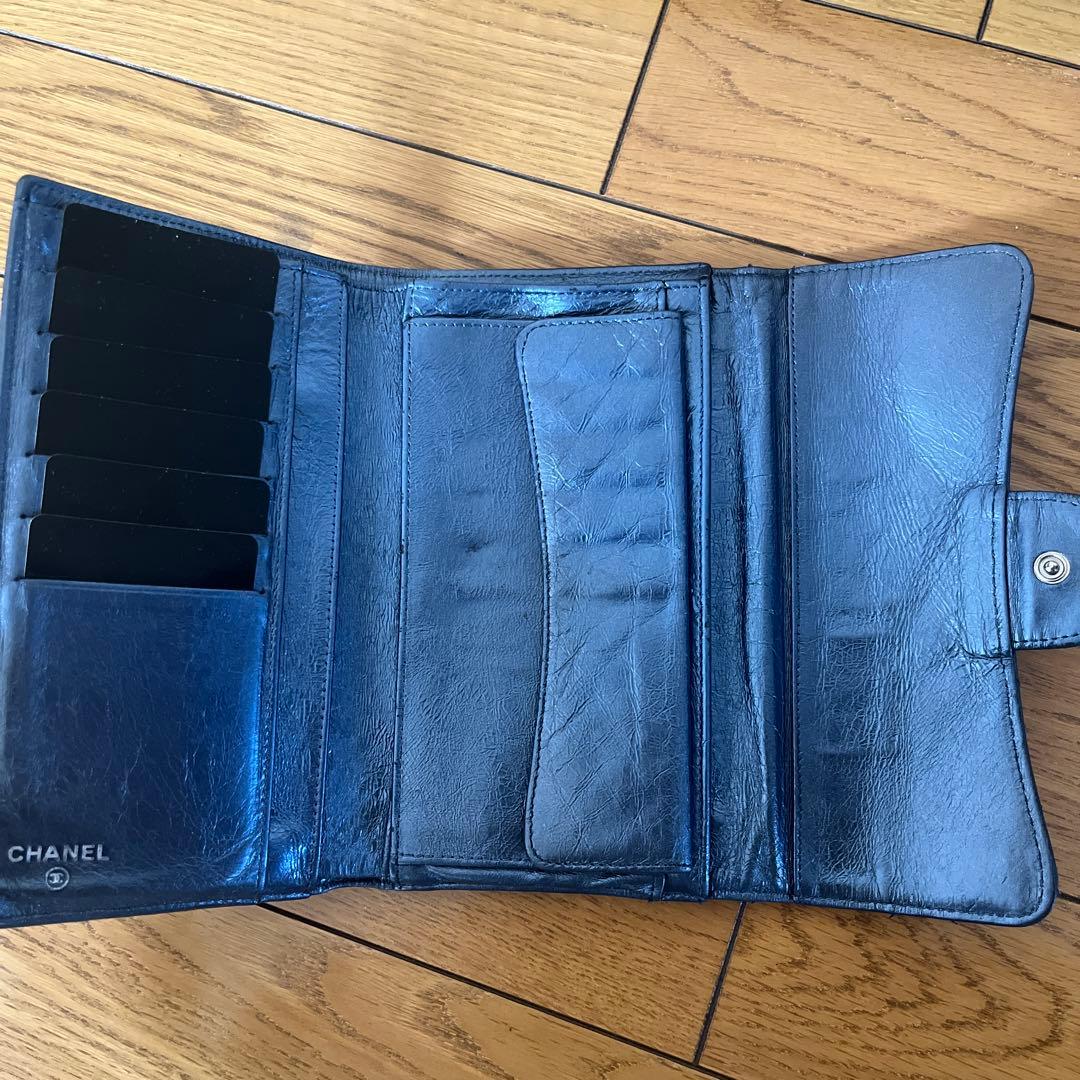 シャネル　長財布CHANELウォレット　ネイビー