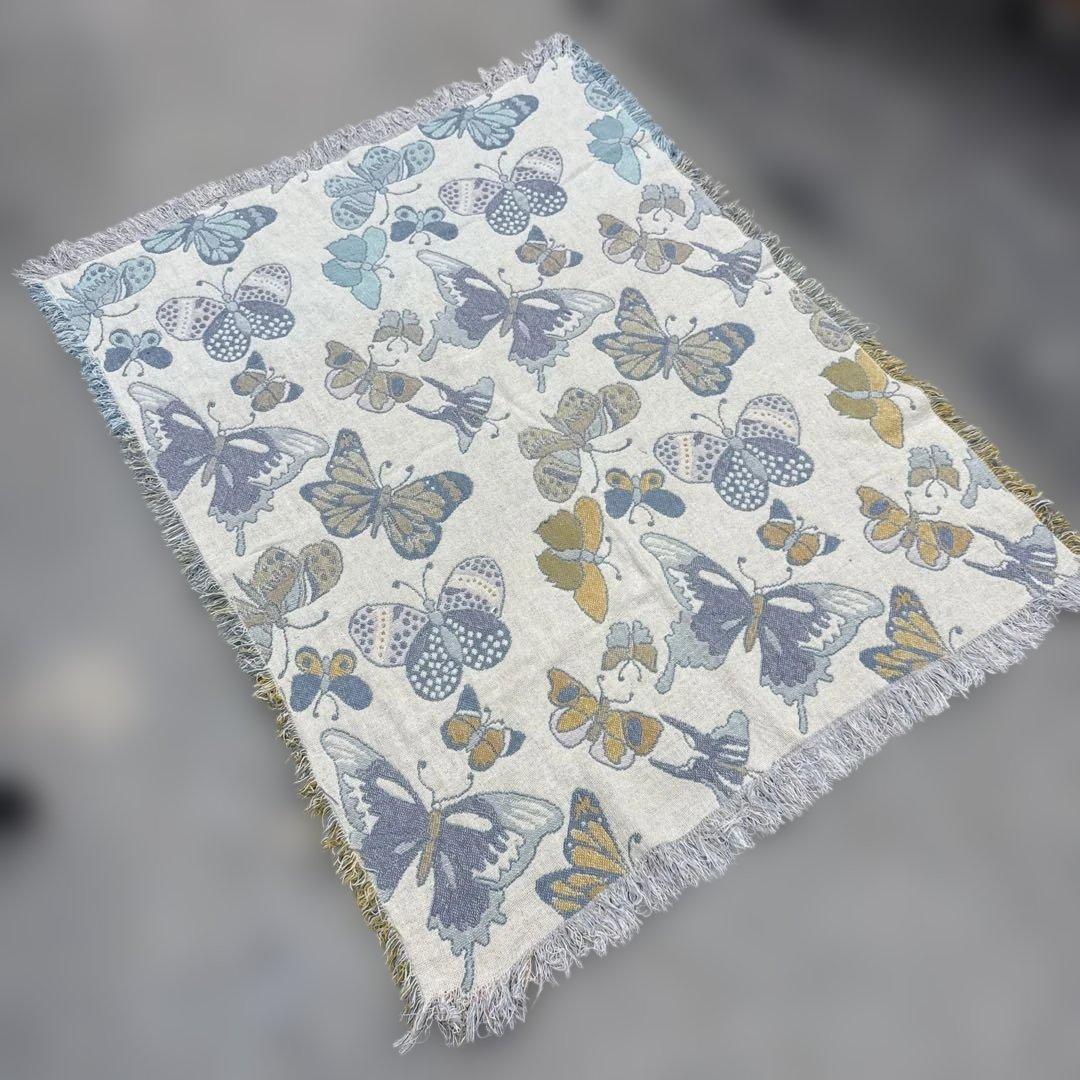 蝶々　マルチカバー　ソファーカバー　ヴィンテージラグ　150x115