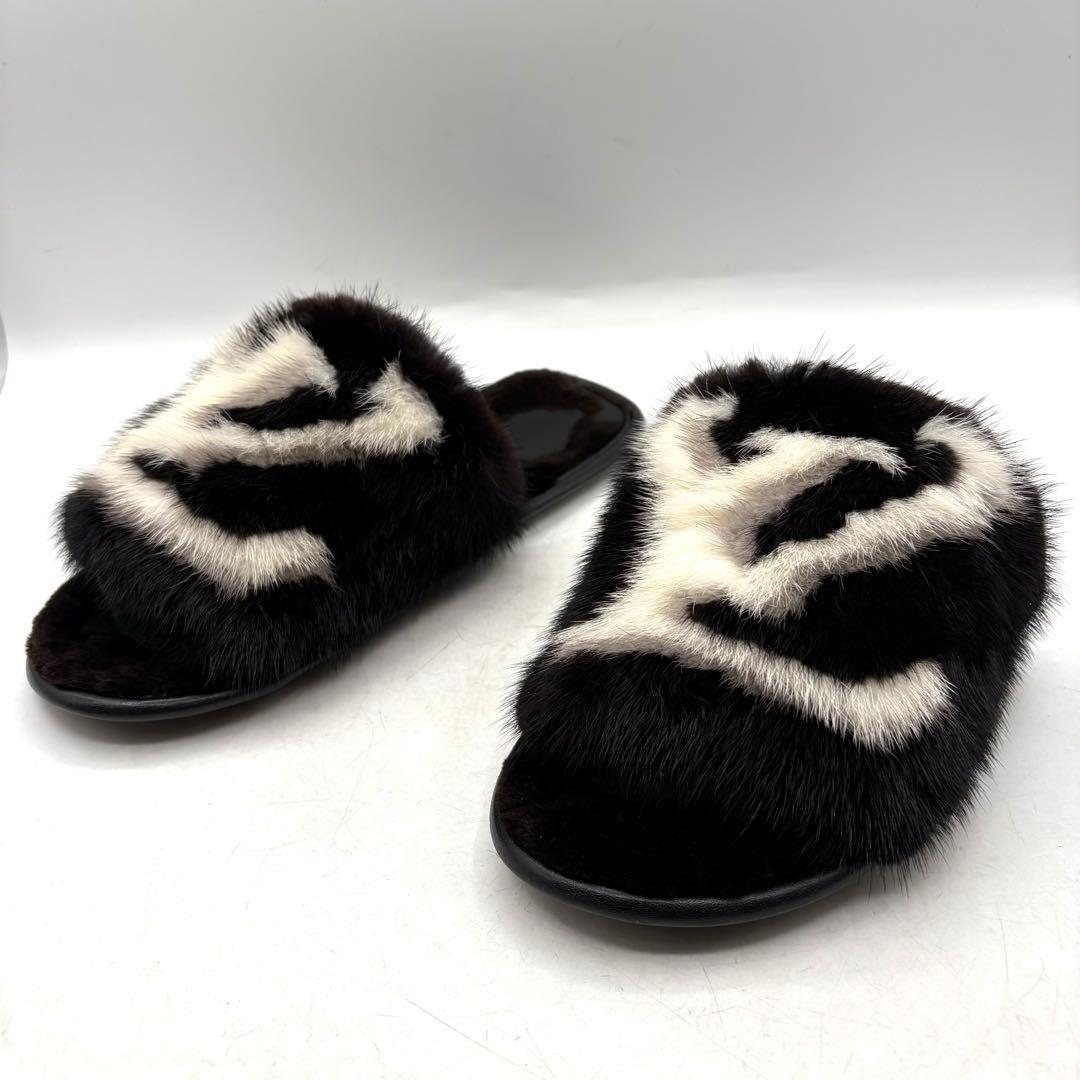 ルイヴィトン ホーミーライン ミンク ミュール 【41〜42】 スリッパ 室内