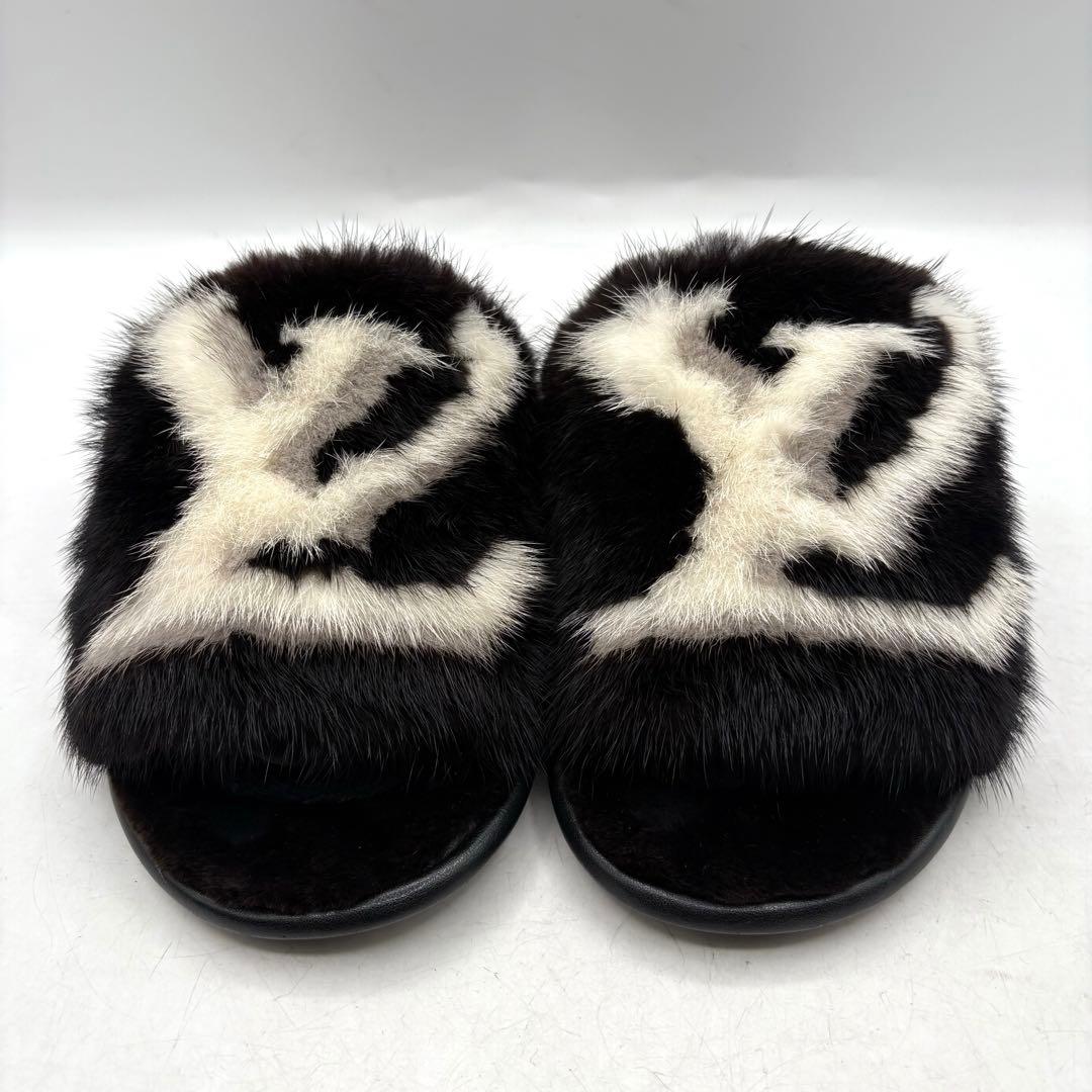 ルイヴィトン ホーミーライン ミンク ミュール 【41〜42】 スリッパ 室内