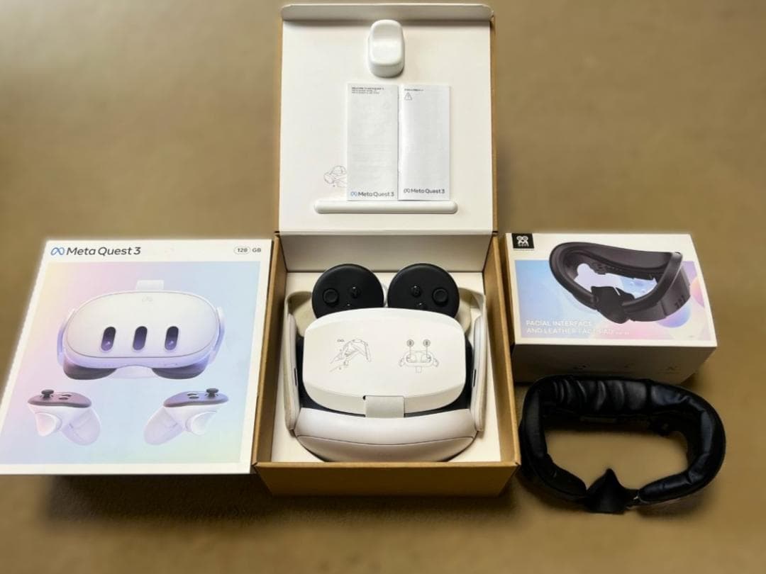  Quest 3 128GB VRヘッドセット & AMVR顔クッション