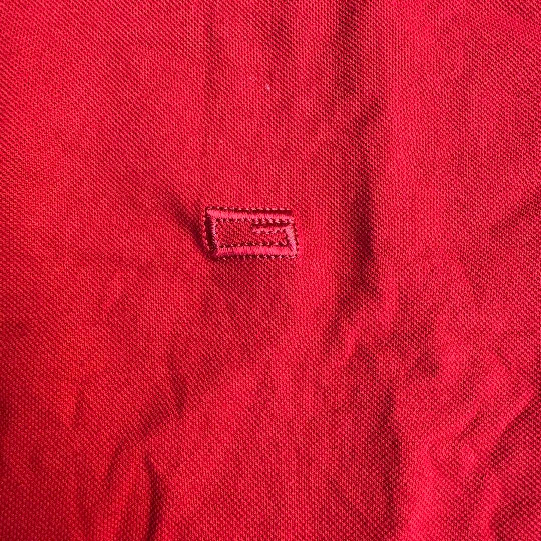 希少色 Lサイズ GUCCI グッチ ロゴ刺繍 ポロシャツ レッド