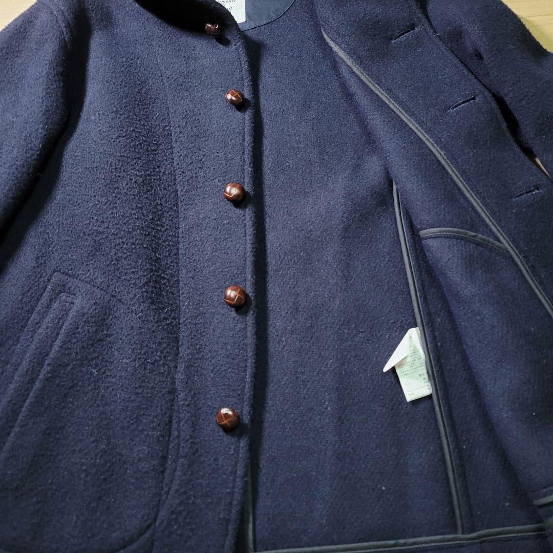 DANTON　ダントン 　ネイビー　ウールモッサ　コート　Lサイズ