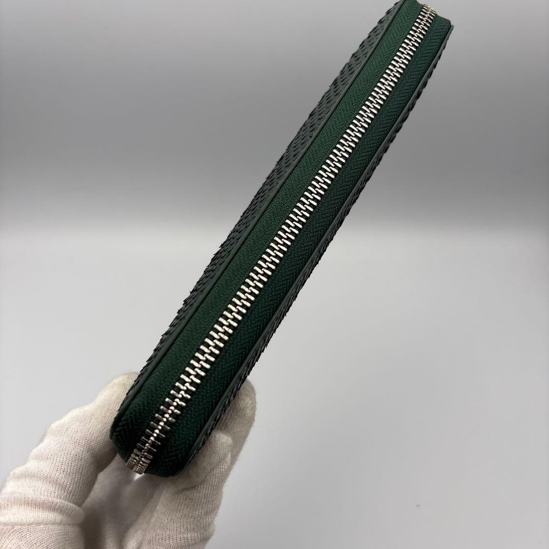 深緑　パイソン財布　蛇革　パイソン　長財布　グリーン　緑　上質タイプ