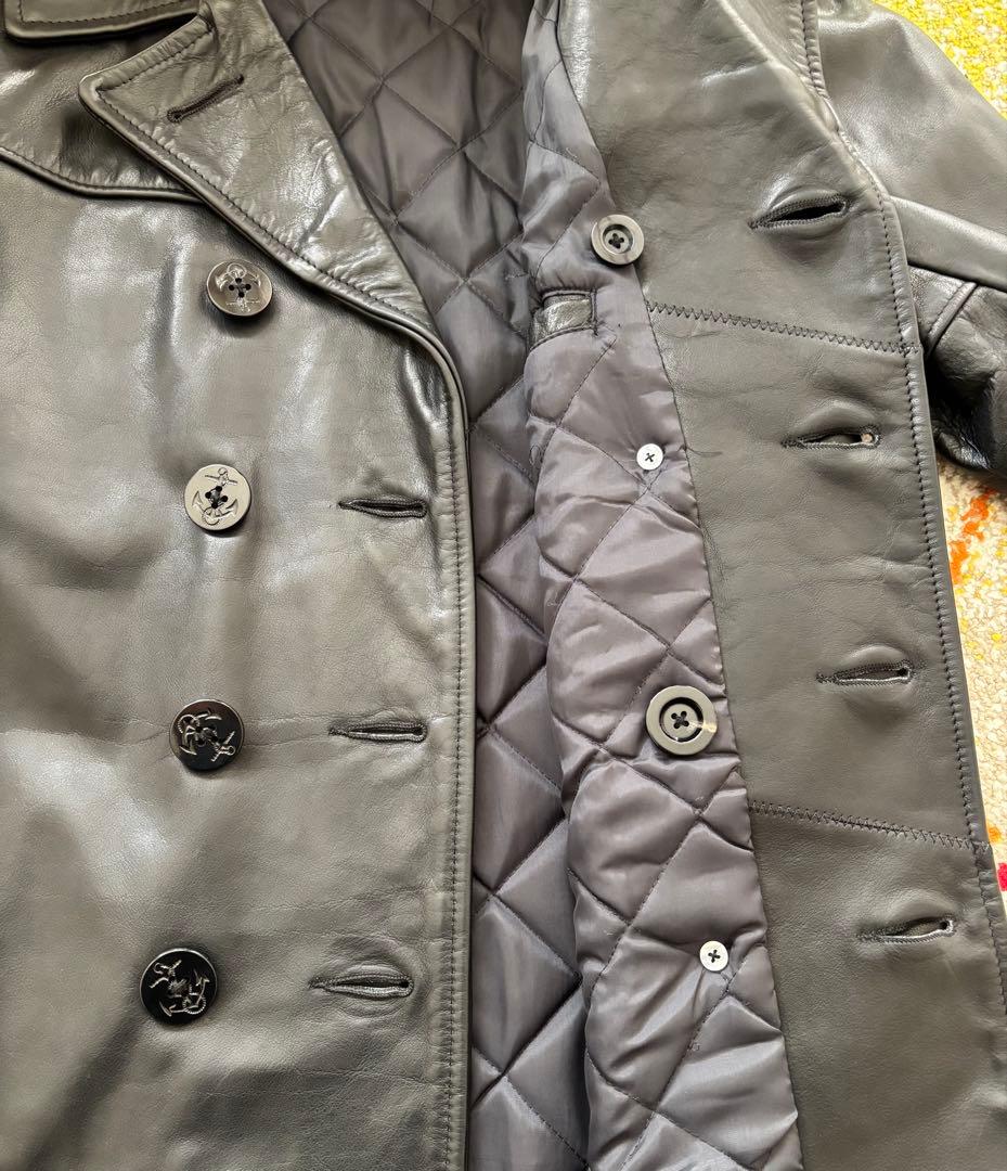 【美品】　SCHOTT ショット　Pコート　オールレザー　本革　ブラック　36