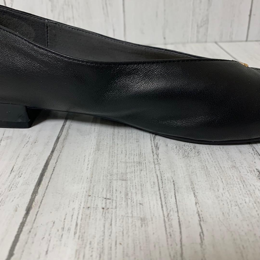 【超美品】HIMIKOゴールドメタルアクセントパンプス本革24㎝Vカット