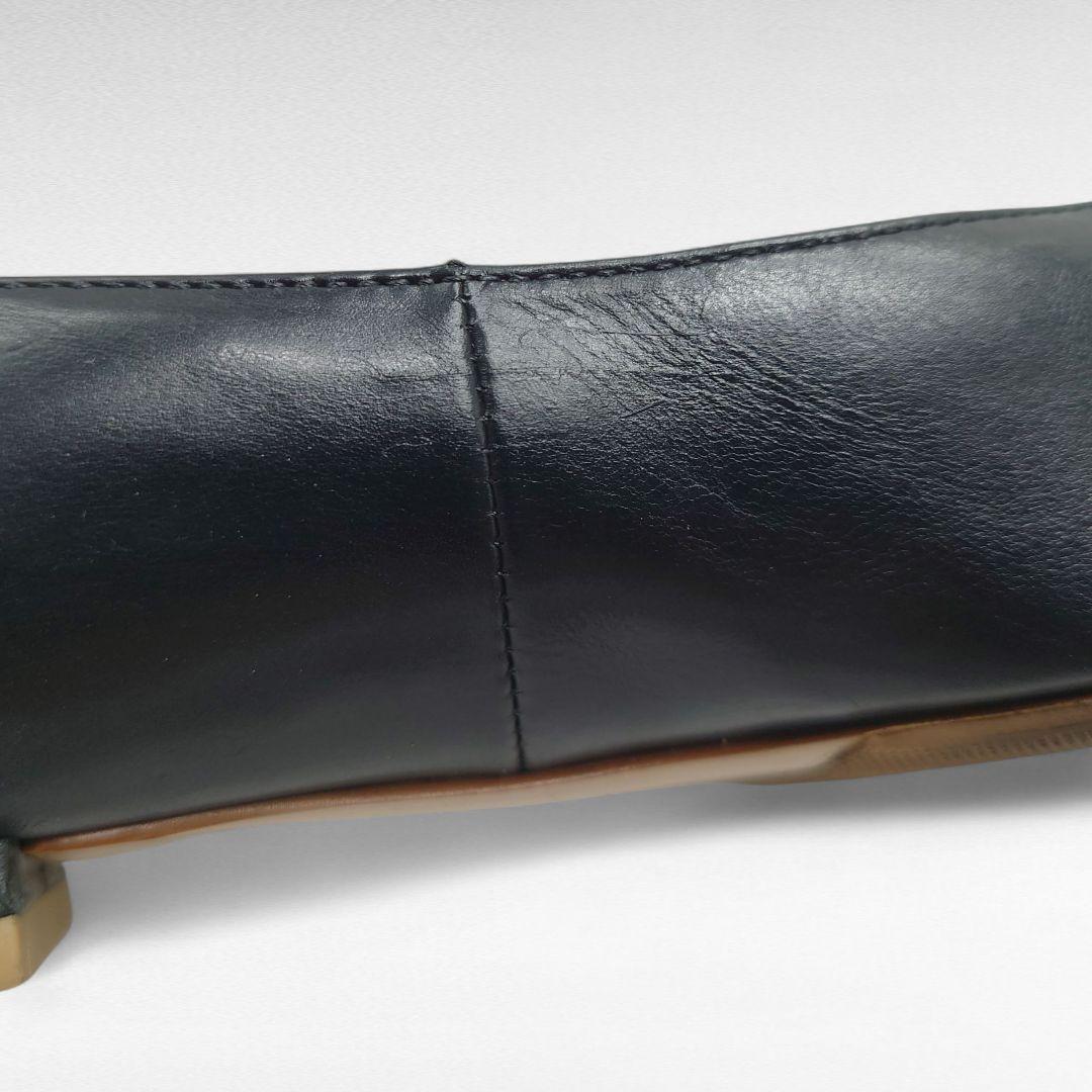 PIPPICHIC ピッピシック JEWERLY 黒 レザー フラットシューズ