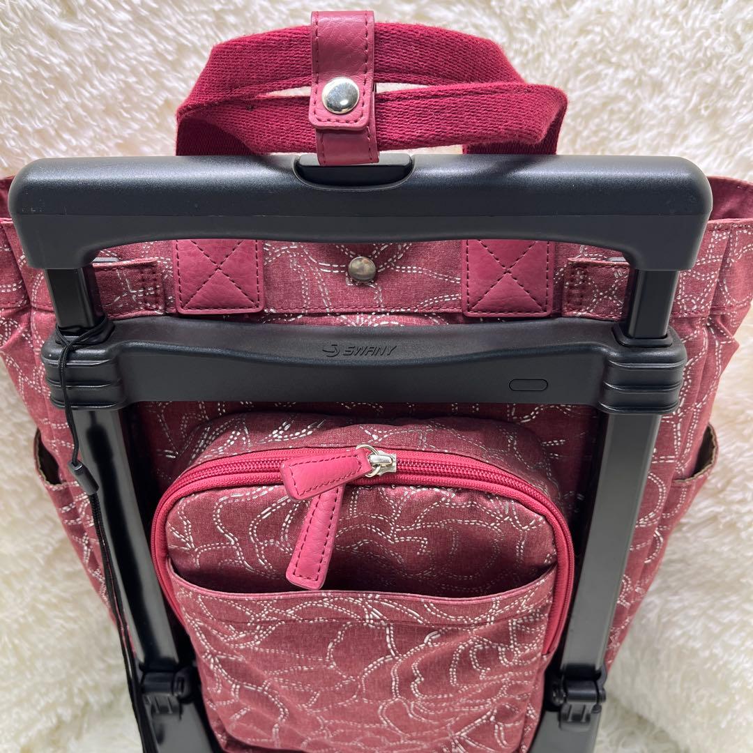 美品 SWANY キャリーバッグ フローロ 花柄 スワニー ピンク 4輪