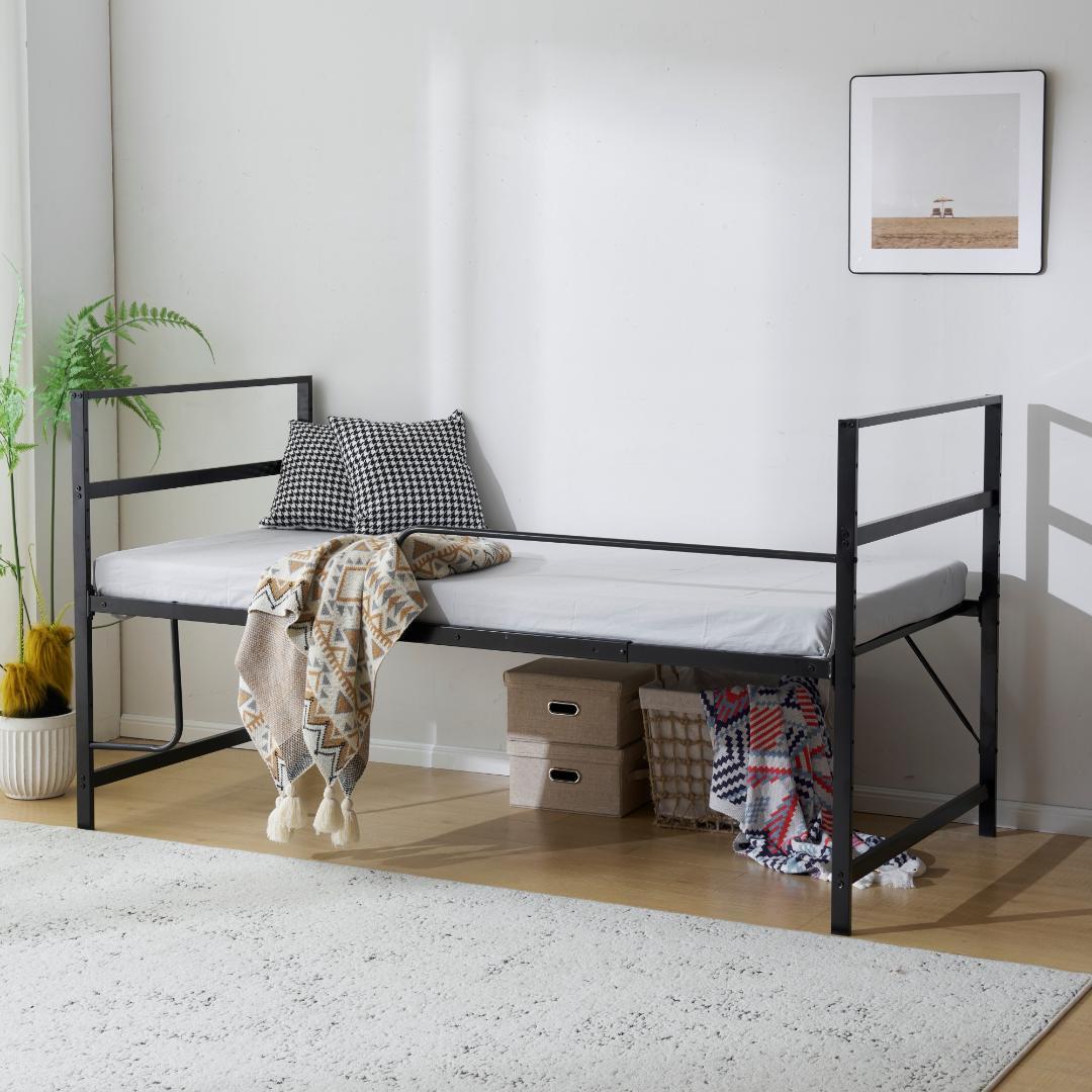 耐震 ベッド ロータイプ 北欧風 大人 一人暮らし【高さ110cm】Black