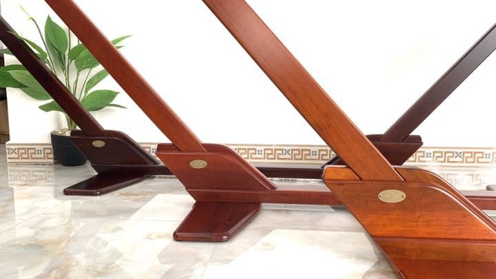 天然木のコンパクトなハンモックスタンド ( ダックブラウン色)