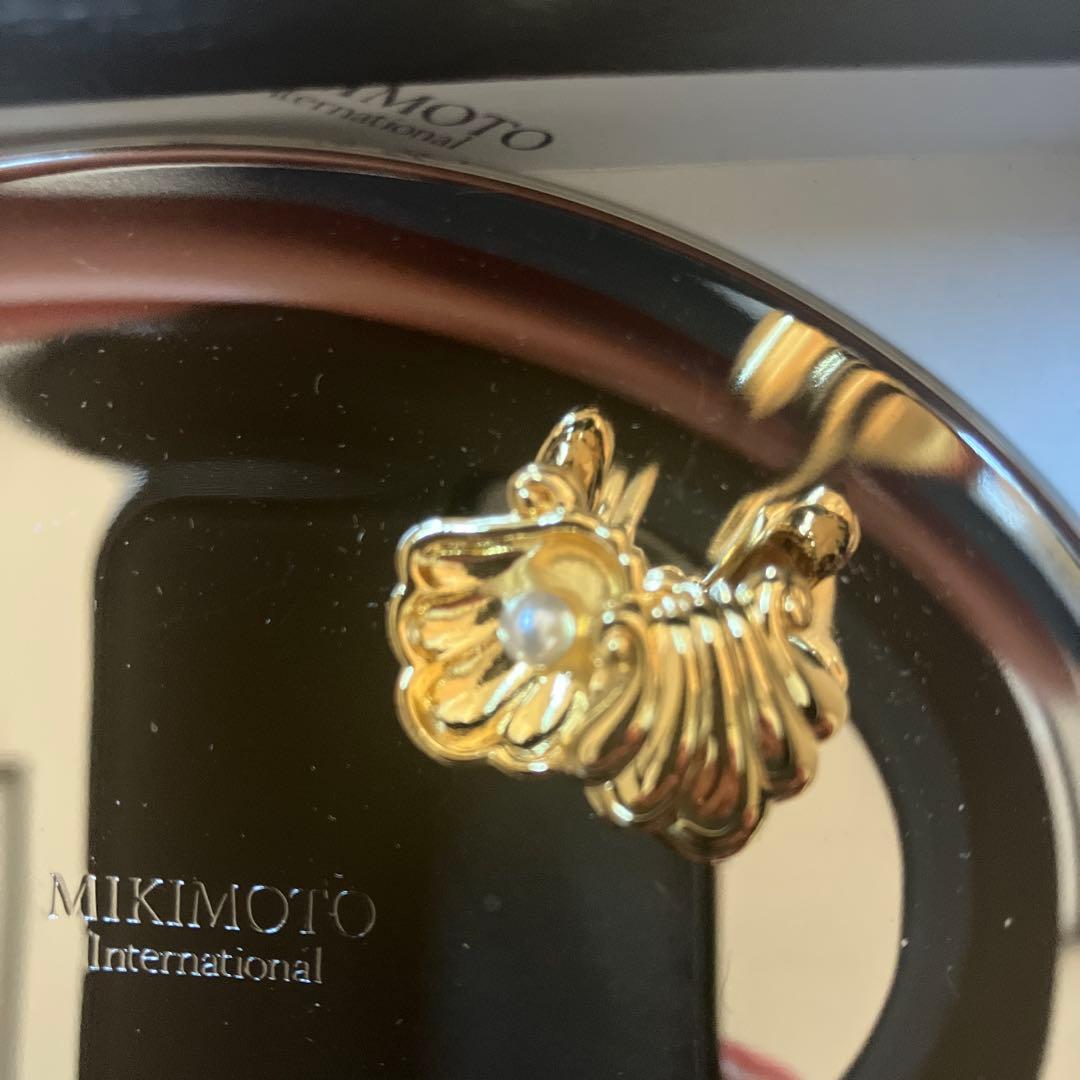 MIKIMOTO 金色貝殻装飾オーバルプレート