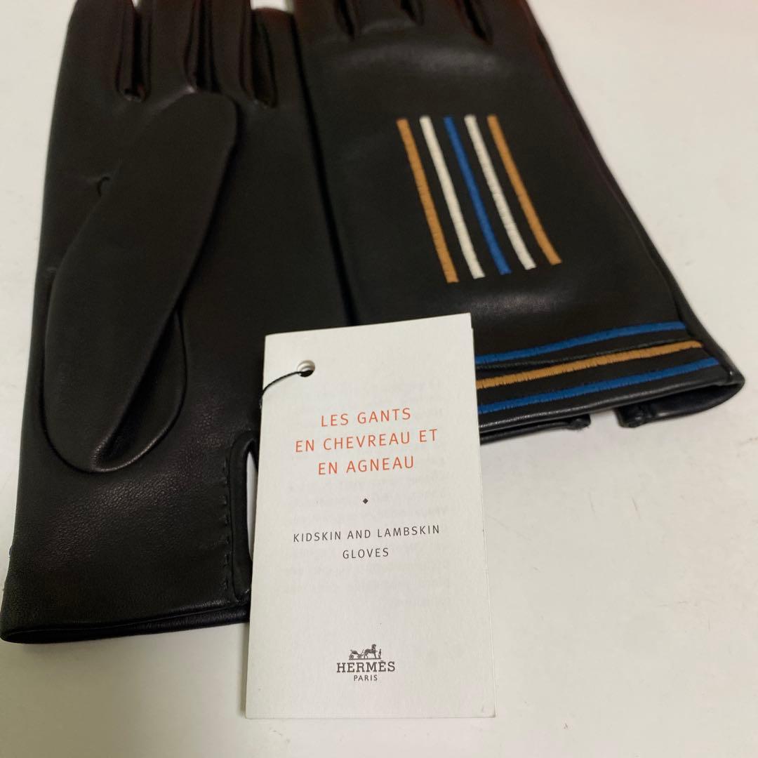 新品未使用 HERMES エルメス ブラック手袋 6½