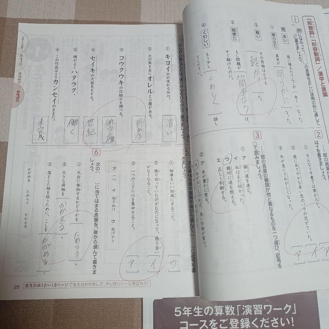 中学入試 授業テキスト・演習ワーク・答えの本　進研ゼミ４年12号セット