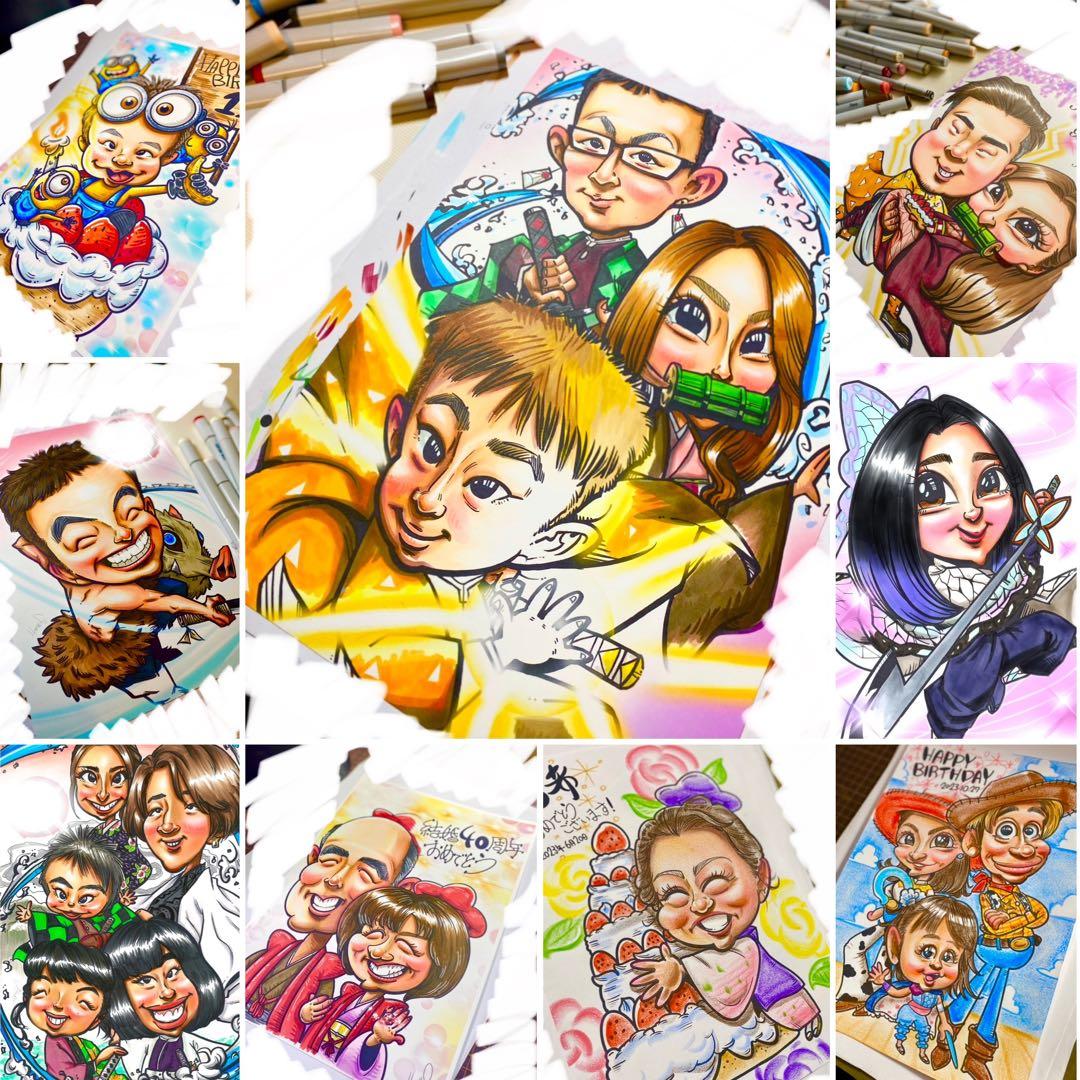 世界で1枚のオーダーメイド似顔絵★大人数ok★家族一緒に★記念日★プレゼント