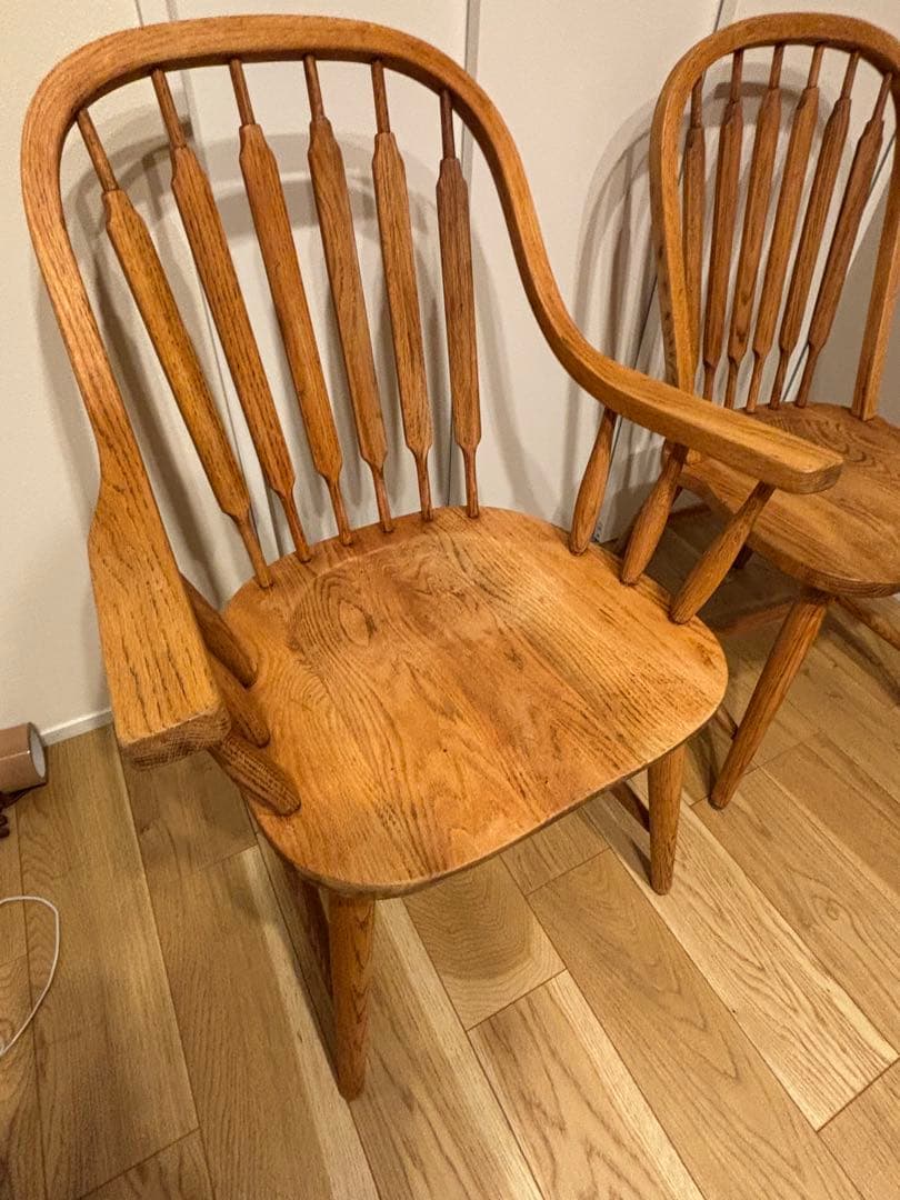 希少　アメリカ製　ダイニングチェア　アームチェア　ウィンザーチェア　剥離