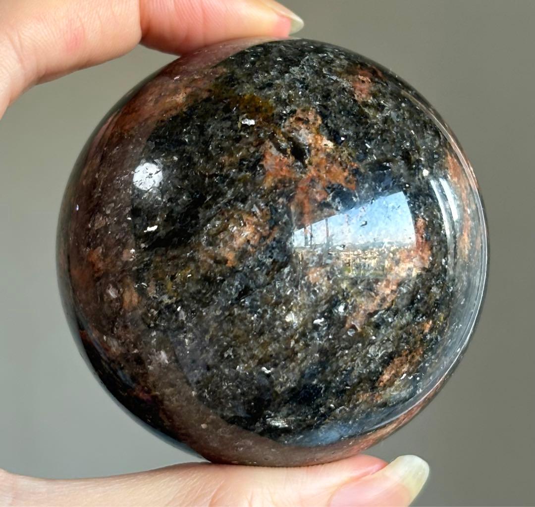 レア　高品質　モリオン　瑪瑙　共生　スフィア