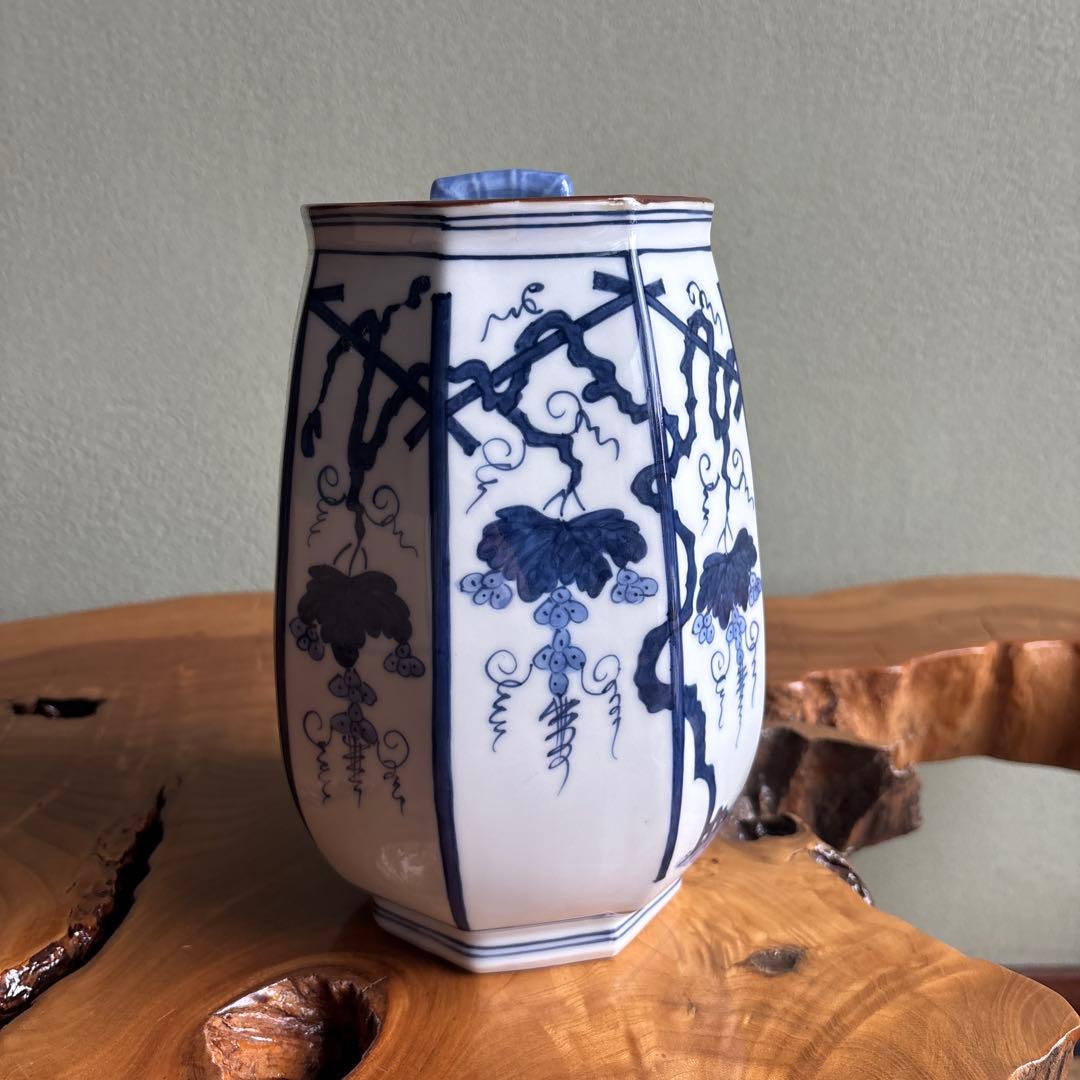 葡萄柵文 水指 祥堂作 平安 共箱 茶道具