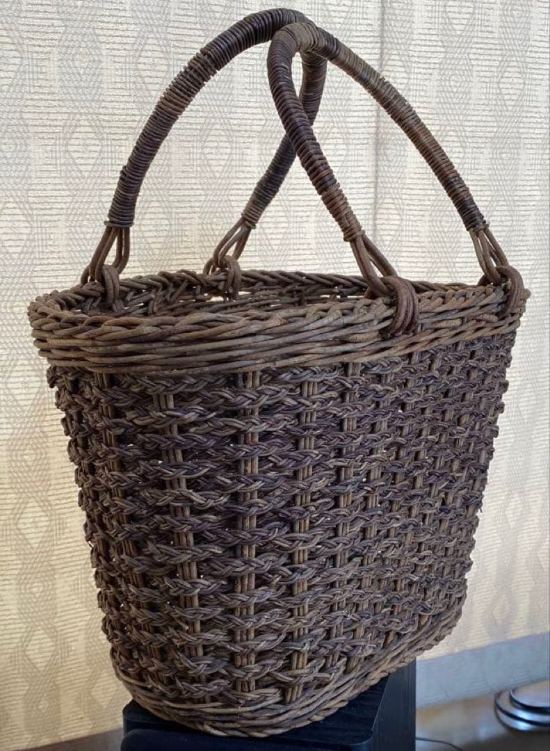 美品　国産　あけび　かごバック