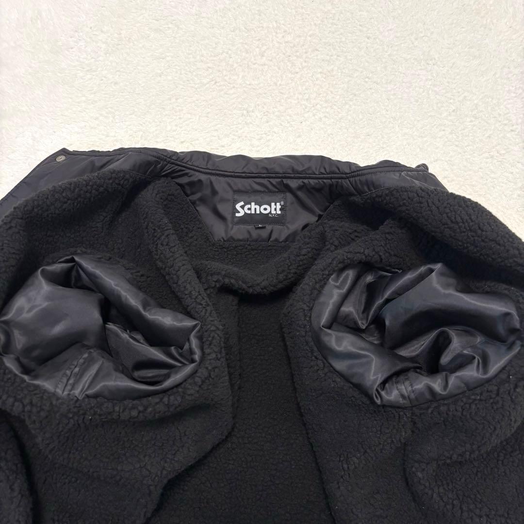 美品 SCHOTT ショット コーチジャケット 裏ボア L ブラック