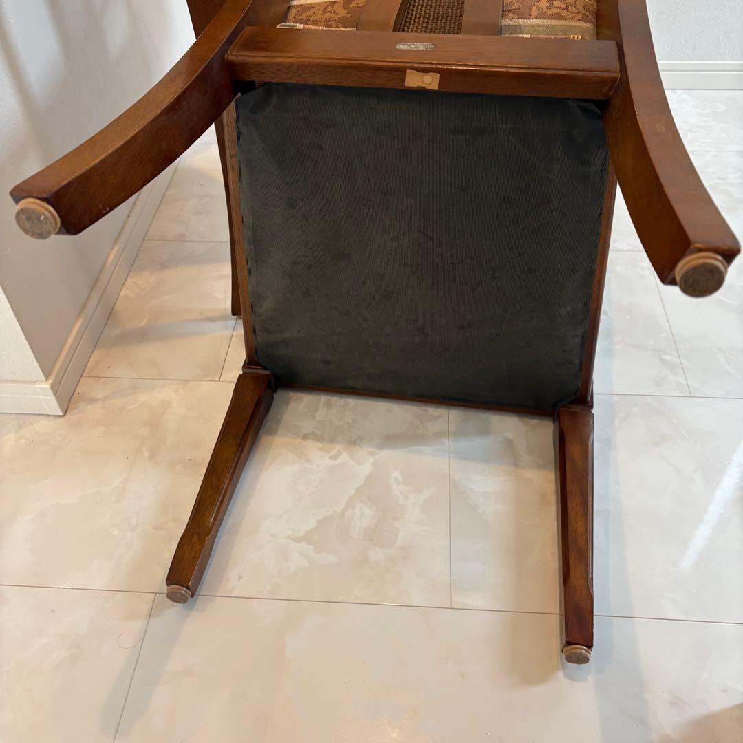 【maruni/マルニ木工】地中海シリーズダイニングチェア1脚アンティーク美品④