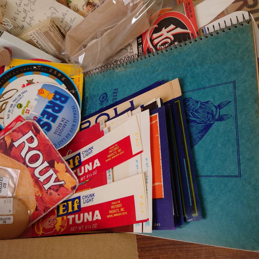 80サイズ/たっぷりephemeral box☆ヴィンテージ海外紙モノ