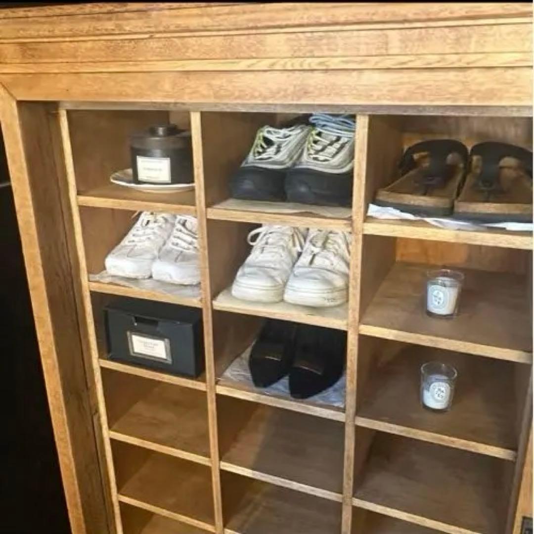 水屋箪笥　稀少　ガラス扉　収納棚　アンティーク　古家具