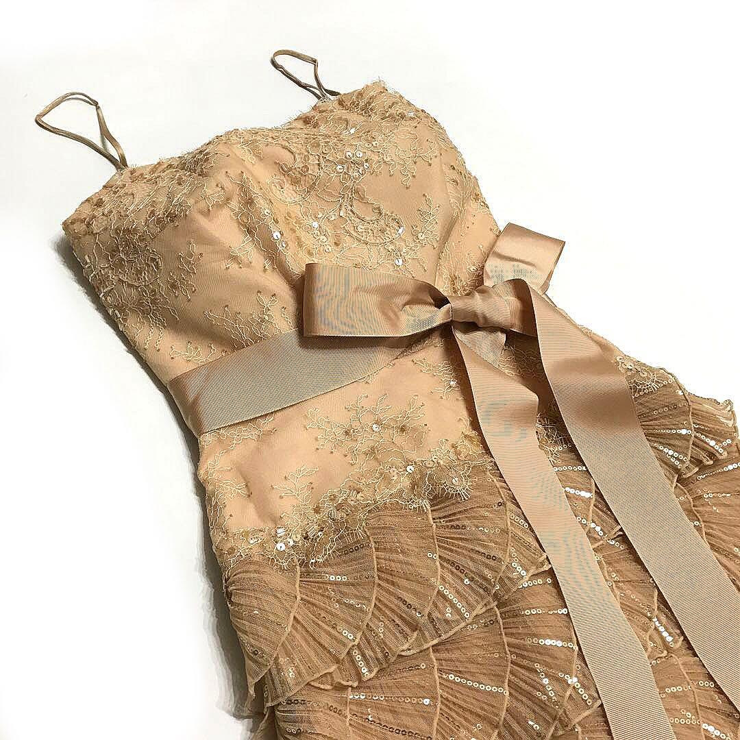 レア【極美品】サイズ0 タダシショージ ベアトップドレス ビーズ レース xs