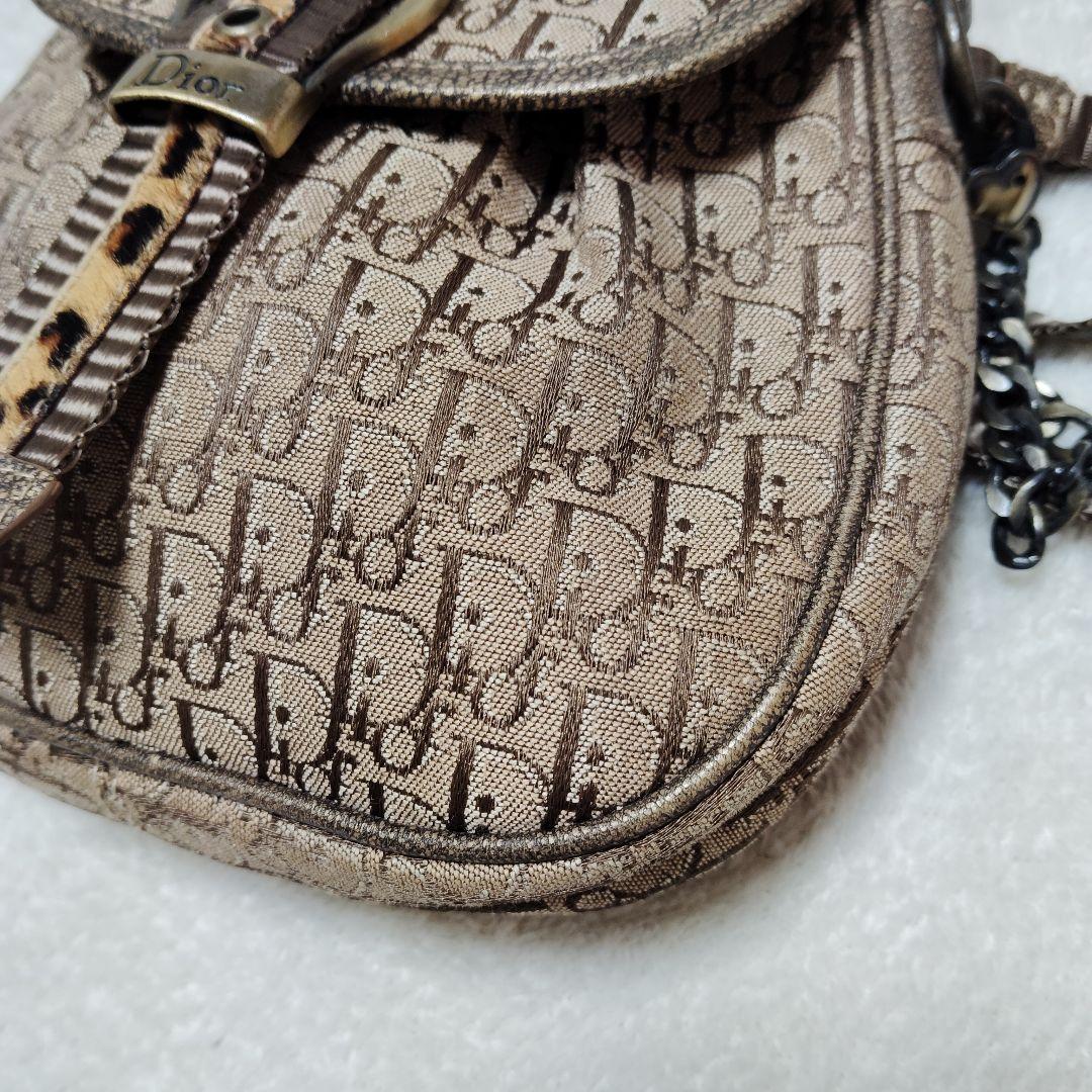 ディオール　ショルダーバッグ　3way　トロッター　レオパード　チェーン　Y2K